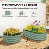 Kit de jardin surélevé galvanisé, jardinière métallique avec bordure de sécurité
