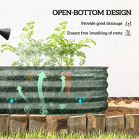 Kit de jardin surélevé galvanisé, jardinière métallique avec bordure de sécurité