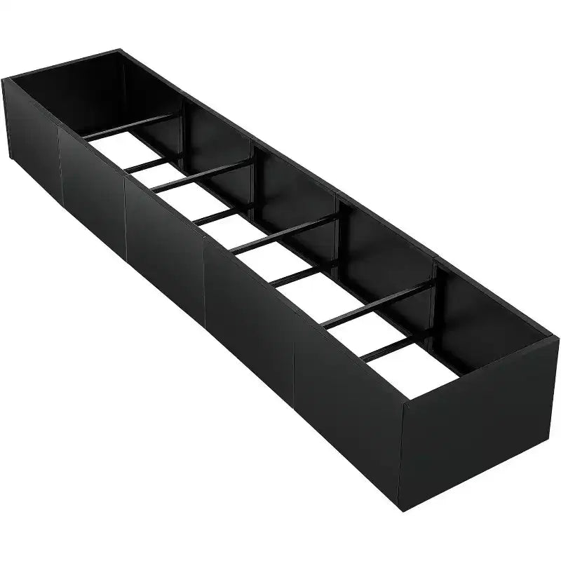 Carré potager surélevé en métal, pot de fleurs carré noir pour extérieur avec étagère amovible et base ouverte, jardinière de grande capacité pour légumes, fleurs, herbes aromatiques