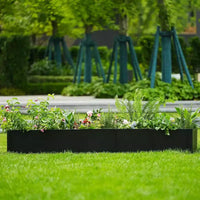 Carré potager surélevé en métal à base ouverte extra long, métal moderne, assemblage par clipsage sans outil, coins arrondis, base ouverte, trous de drainage, pour terrasse, balcon, jardin