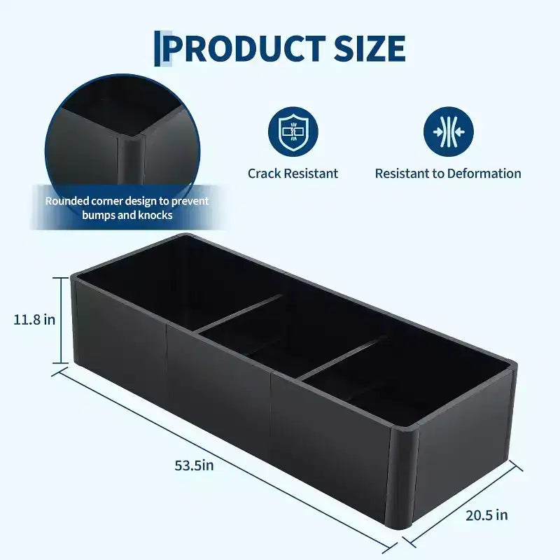 Carré potager surélevé en métal à base ouverte extra long, métal moderne, assemblage par clipsage sans outil, coins arrondis, base ouverte, trous de drainage, pour terrasse, balcon, jardin
