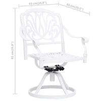 vidaXL Ensemble de bistro en aluminium moulé avec tabourets pivotants standard