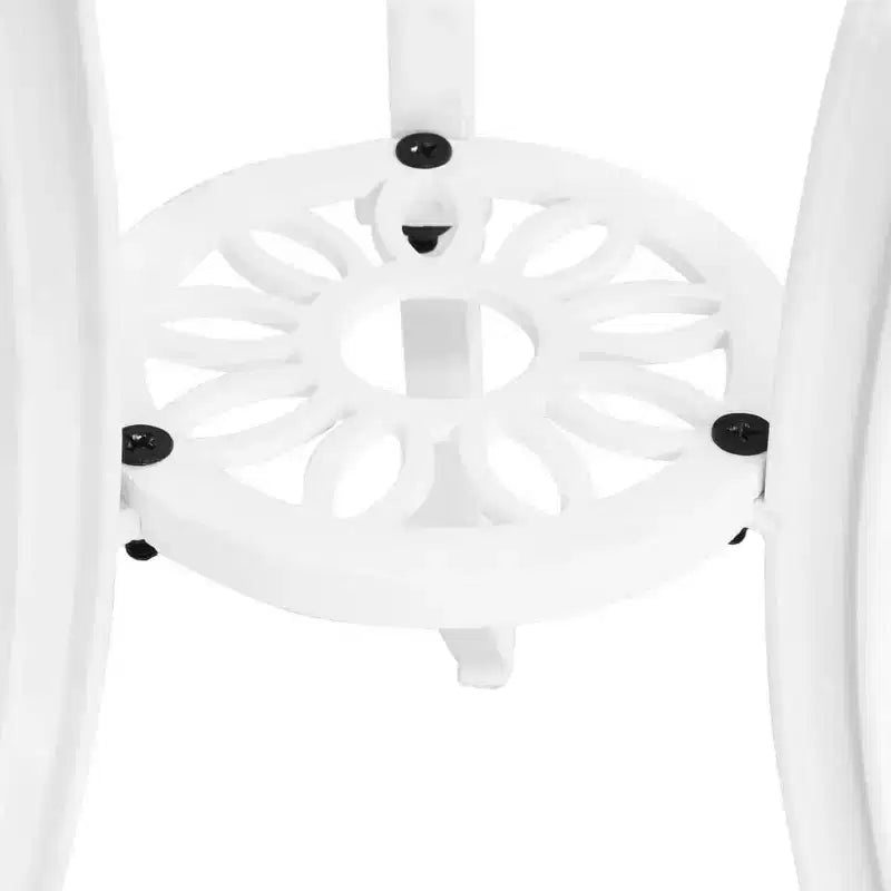 vidaXL Ensemble de bistro blanc en aluminium moulé, ensemble de bistro pivotant standard