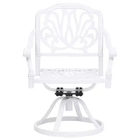 vidaXL Ensemble de bistro blanc en aluminium moulé, ensemble de bistro pivotant standard
