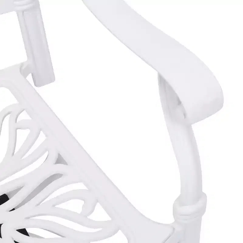vidaXL Ensemble de bistro blanc en aluminium moulé, ensemble de bistro pivotant standard