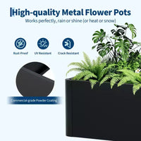 Jardinière carrée en métal Acekool avec base de drainage et assemblage sans outil par encliquetage pour patio, balcon, jardin