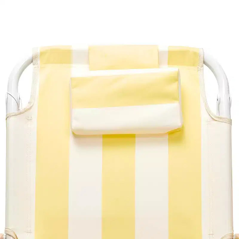 Sunnylife : Chaise de plage Deluxe - La Mer Limon Stripe - transat en tissu jaune