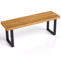 Banc Costway 1/2 PCS 48 en Bois d'Acacia pour 2 avec Pieds en Métal et Patins Réglables pour Entrée