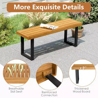 Banc Costway 1/2 PCS 48 en Bois d'Acacia pour 2 avec Pieds en Métal et Patins Réglables pour Entrée