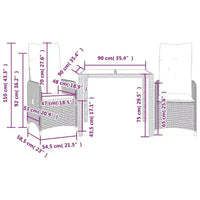 vidaXL Ensemble bistro en résine tressée PE 6 places rectangulaire