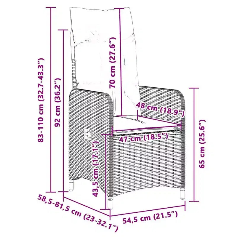 vidaXL Ensemble bistro en résine tressée PE 6 places rectangulaire