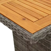 vidaXL Ensemble bistro en résine tressée PE, cadre en acier, bois d'acacia, 6 places