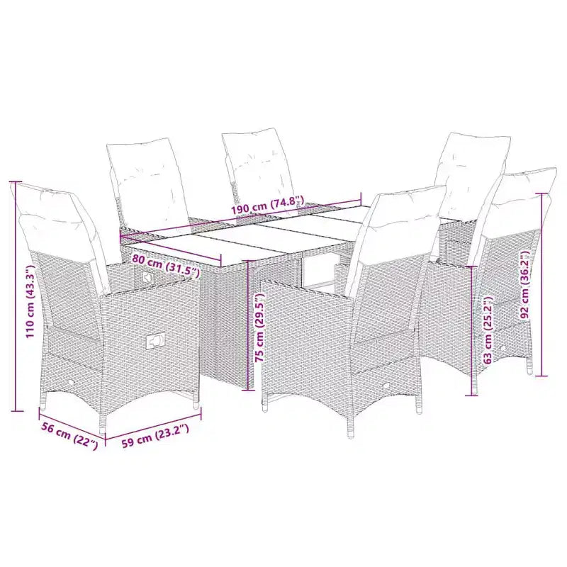 vidaXL Ensemble de bistro rotin PE, acier poudré, bois d'acacia massif