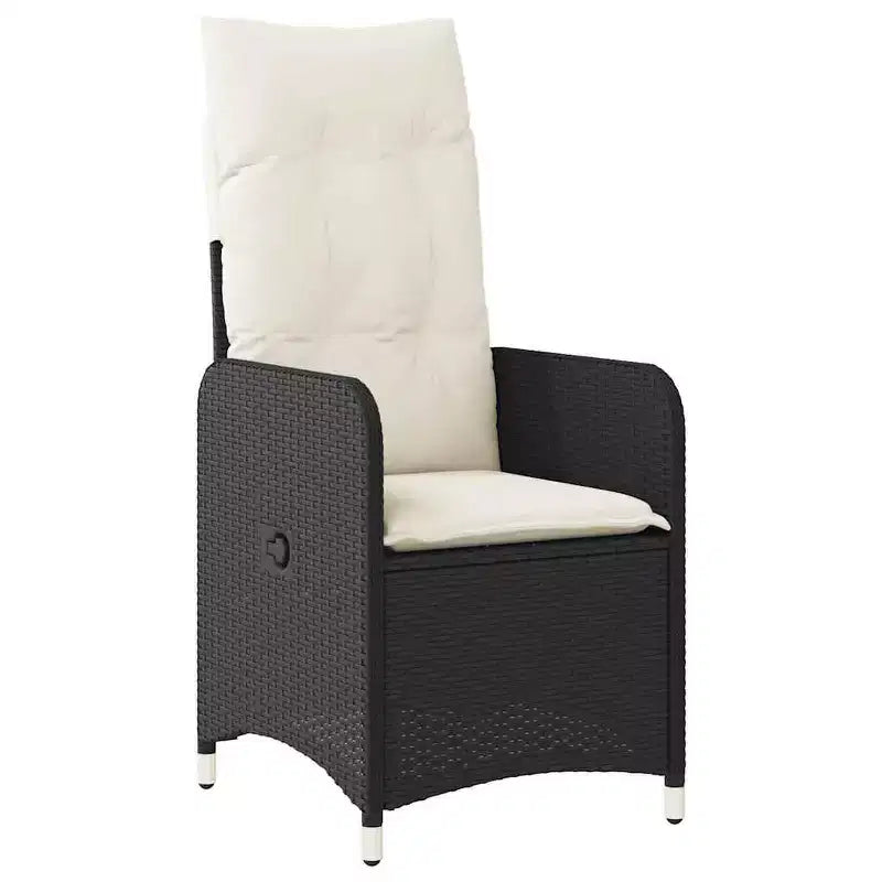 vidaXL Salon de jardin bistrot 8 places en résine tressée Noir et blanc crème