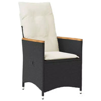 vidaXL Ensemble bistrot en rotin synthétique noir, acier enduit de poudre, bois d'acacia massif