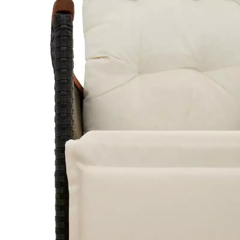 vidaXL Ensemble bistrot en rotin synthétique noir, acier enduit de poudre, bois d'acacia massif