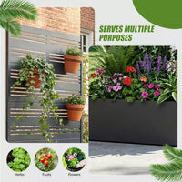 Jardinière surélevée Dovelina avec treillis et bac à plantes en métal avec écran d'intimité pour plantes grimpantes - 59 x 30/60, 47 x 47/94, 72 x 35/47/70/94