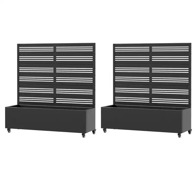 Jardinière surélevée Dovelina avec treillis et bac à plantes en métal avec écran d'intimité pour plantes grimpantes - 59 x 30/60, 47 x 47/94, 72 x 35/47/70/94