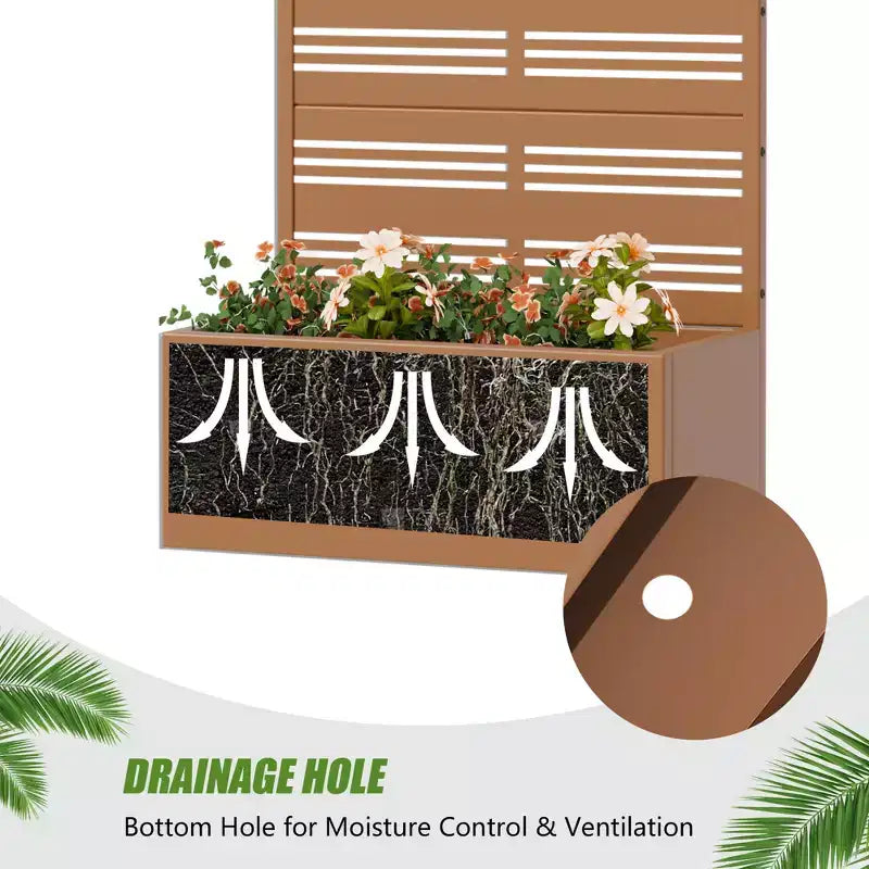 Jardinière surélevée Dovelina avec treillis et bac à plantes en métal avec écran d'intimité pour plantes grimpantes - 59 x 30/60, 47 x 47/94, 72 x 35/47/70/94