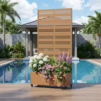 Jardinière surélevée Dovelina avec treillis et bac à plantes en métal avec écran d'intimité pour plantes grimpantes - 59 x 30/60, 47 x 47/94, 72 x 35/47/70/94