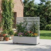 Jardinière surélevée Dovelina avec treillis et bac à plantes en métal avec écran d'intimité pour plantes grimpantes - 59 x 30/60, 47 x 47/94, 72 x 35/47/70/94