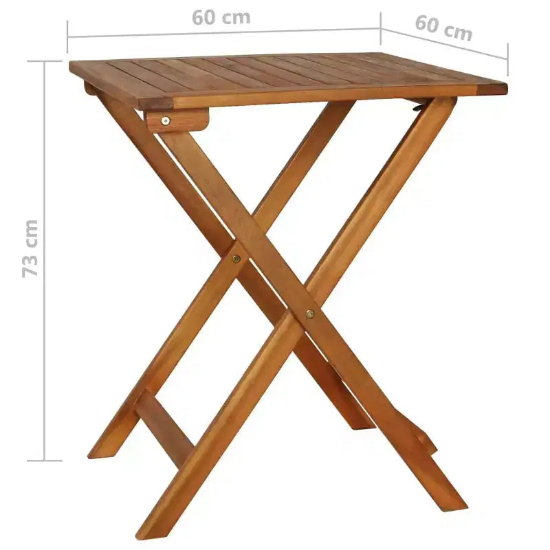 vidaXL Ensemble de bistro Ton bois Bois d'acacia massif Ensemble de bistro pliable