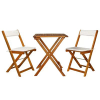 vidaXL Bistro Set Wood Tone Solid Acacia Wood Foldable Bistro Set