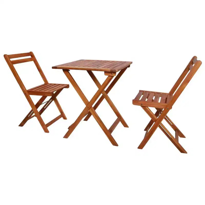vidaXL Ensemble de bistro Ton bois Bois d'acacia massif Ensemble de bistro pliable