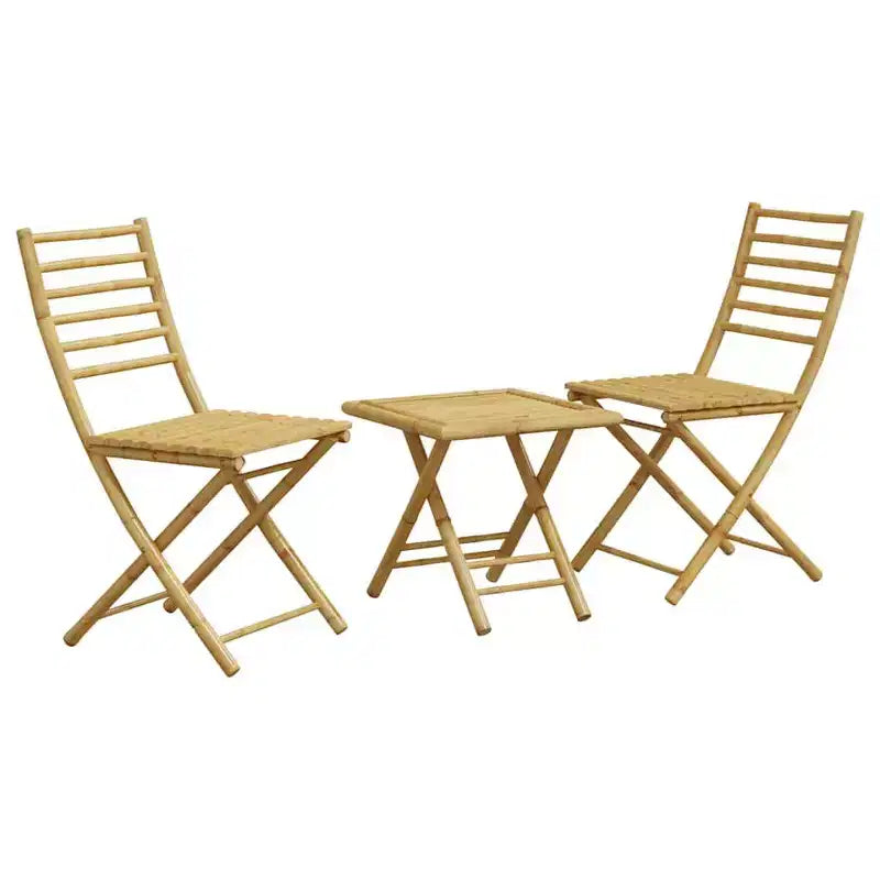 vidaXL Ensemble de bistro Bambou naturel Ensemble de bistro compact pliable en bambou