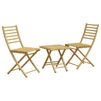 vidaXL Ensemble de bistro Bambou naturel Ensemble de bistro compact pliable en bambou