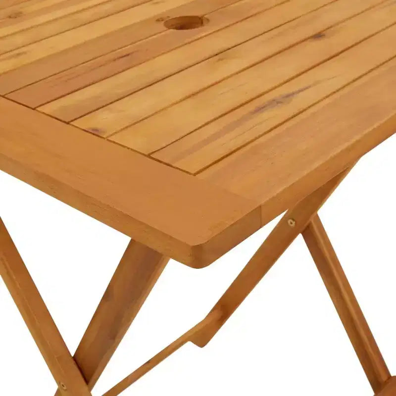 vidaXL Ensemble bistro en bois d'acacia massif, résine tressée PE, moyen, pliable