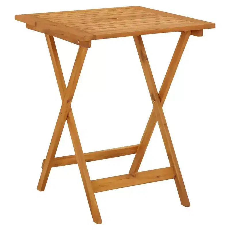 vidaXL Ensemble bistro en bois d'acacia massif, résine tressée PE, moyen, pliable