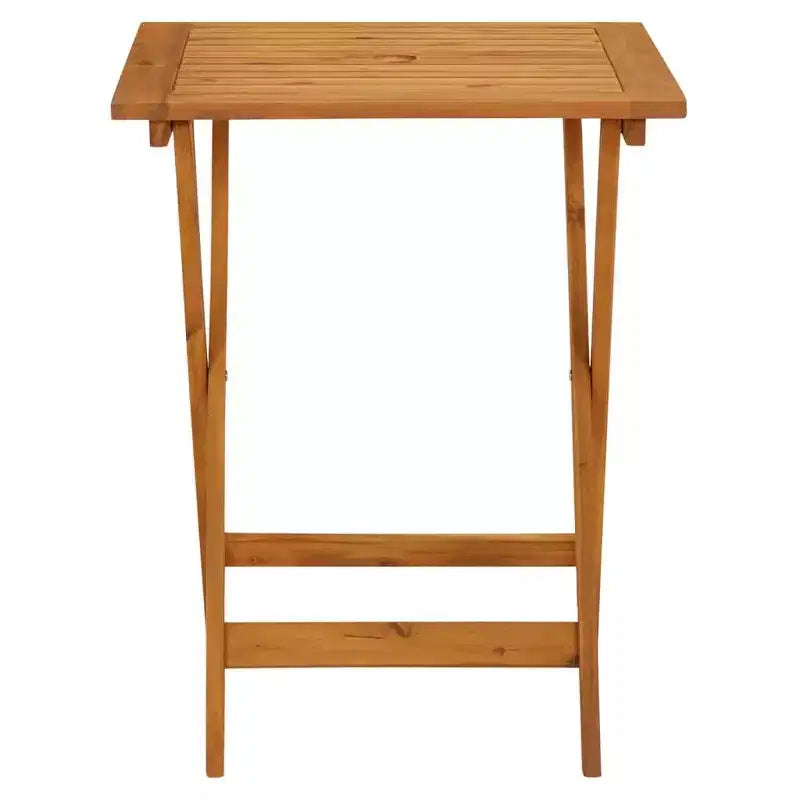 vidaXL Ensemble bistro en bois d'acacia massif, résine tressée PE, moyen, pliable