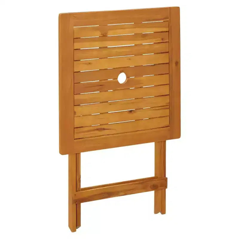 vidaXL Ensemble bistro en bois d'acacia massif, résine tressée PE, moyen, pliable