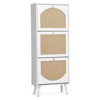 Karl Home meuble à chaussures à 3 tiroirs rabattables panneau en rotin 21.26 L
