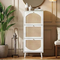 Karl Home meuble à chaussures à 3 tiroirs rabattables panneau en rotin 21.26 L