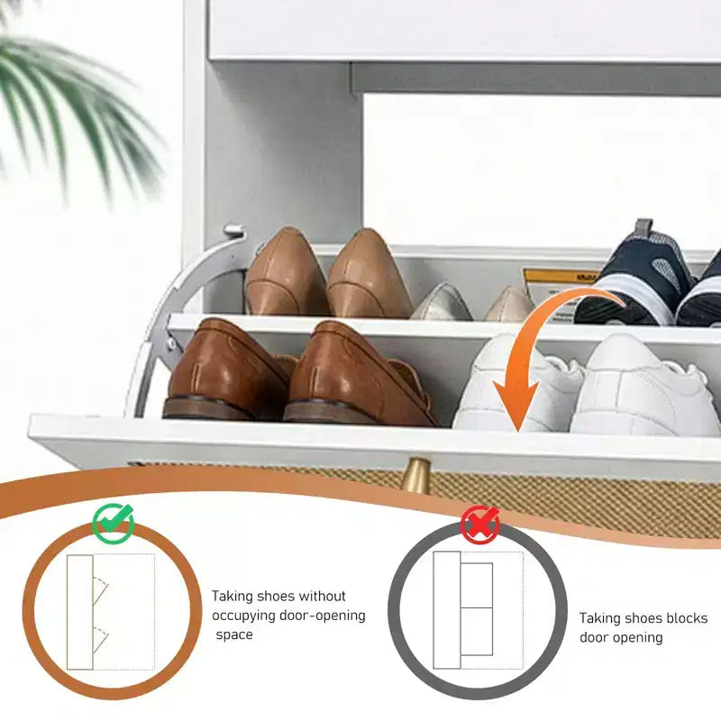 Karl Home meuble à chaussures à 3 tiroirs rabattables panneau en rotin 21.26 L