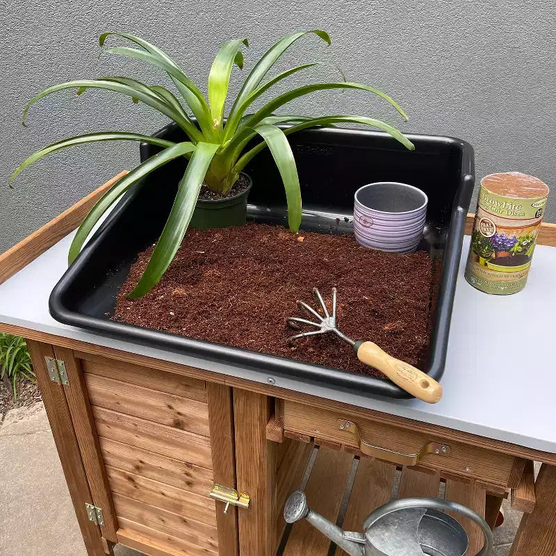 Plateau de jardinage Garden Tidy avec outils à main en acier inoxydable et manches en bambou, plusieurs options d'outils et couleurs