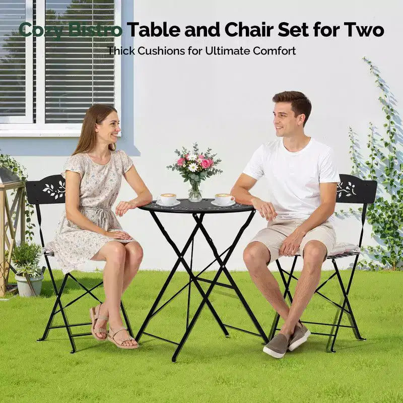 Ensemble bistro 3 pièces Karl Home avec coussins d'assise