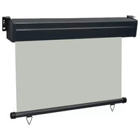 vidaXL Store latéral de balcon Acier gris 105 x 250 cm Accoudoirs réglables