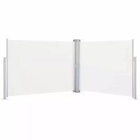 vidaXL Store latéral crème en polyester avec revêtement PU 55,1 x 393,7 in