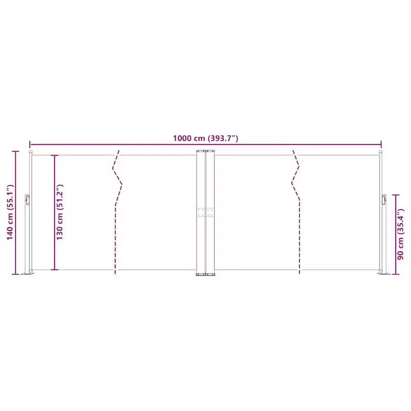 vidaXL Store latéral crème en polyester avec revêtement PU 55,1 x 393,7 in