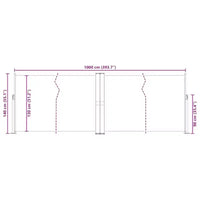 vidaXL Store latéral crème en polyester avec revêtement PU 55,1 x 393,7 in