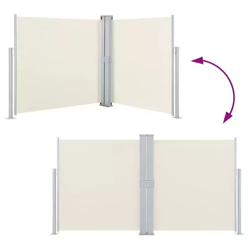 vidaXL Store latéral crème en polyester avec revêtement PU 55,1 x 393,7 in