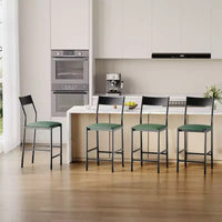 Tabourets de bar modernes en cuir PU, hauteur comptoir de 61 cm, dossier incurvé et repose-pieds, rembourrés, capacité de 136 kg pour la maison ou le bureau