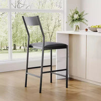 Tabourets de bar modernes en cuir PU, hauteur comptoir de 61 cm, dossier incurvé et repose-pieds, rembourrés, capacité de 136 kg pour la maison ou le bureau