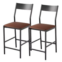 Tabourets de bar modernes en cuir PU, hauteur comptoir de 61 cm, dossier incurvé et repose-pieds, rembourrés, capacité de 136 kg pour la maison ou le bureau