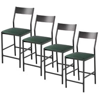 Tabourets de bar modernes en cuir PU, hauteur comptoir de 61 cm, dossier incurvé et repose-pieds, rembourrés, capacité de 136 kg pour la maison ou le bureau