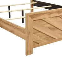 GDFStudio Hudson - Cadre de lit à panneaux en bois rustique avec tête et pied de lit à motif chevron
