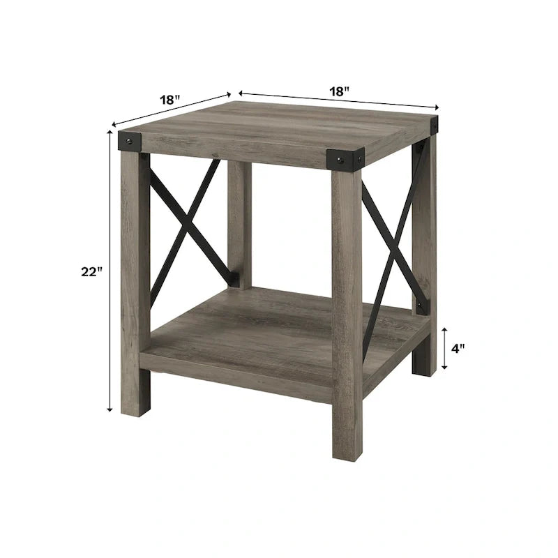 Table d'appoint Middlebrook Kujawa 18 pouces avec pieds en X